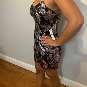 Slim Social dress teeze me. Black pink size 7-8